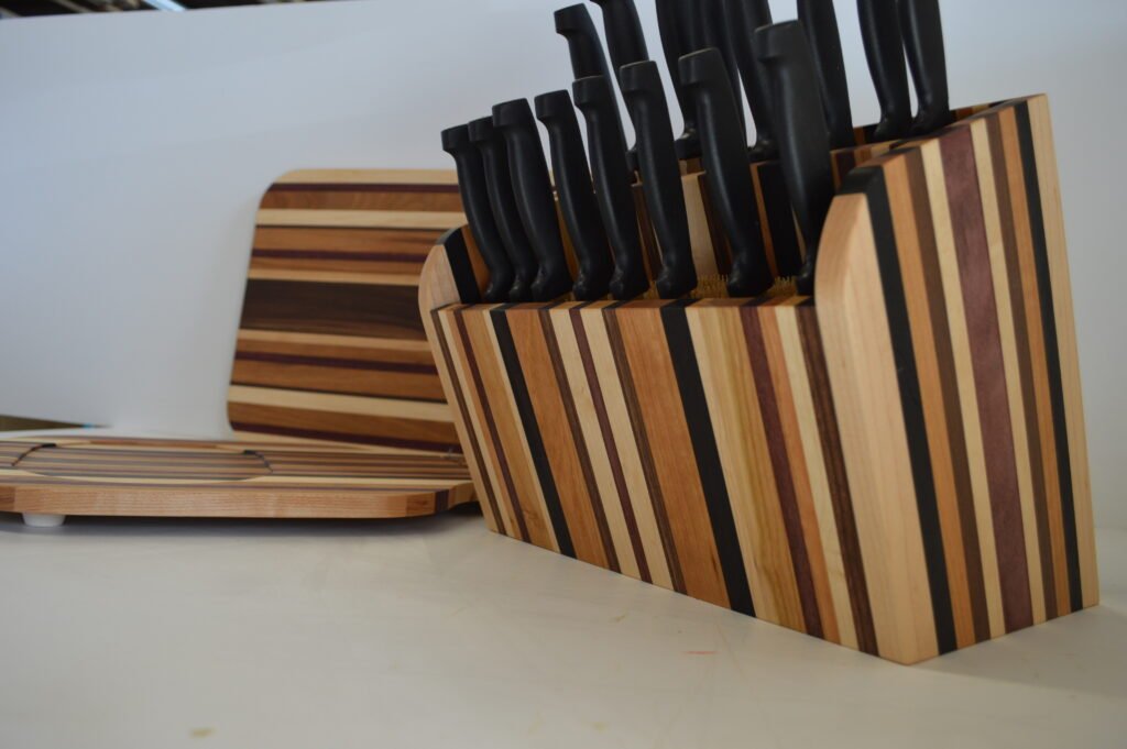 Cutting Board and Knife Block